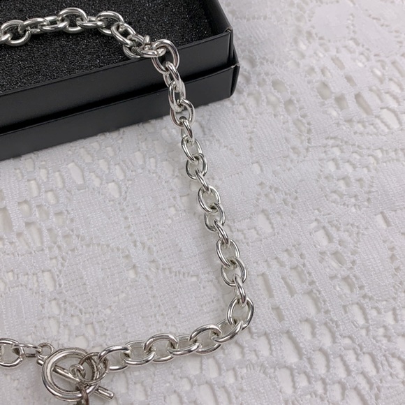 Silver Choker Link necklace Cheerleading Megaphone charm 16” - Picture 5 of 11